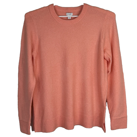 J.Crew Pullover Tunic Sweater Womens Size XL Orange Long Sleeve Crew Neck Slits - Picture 1 of 6